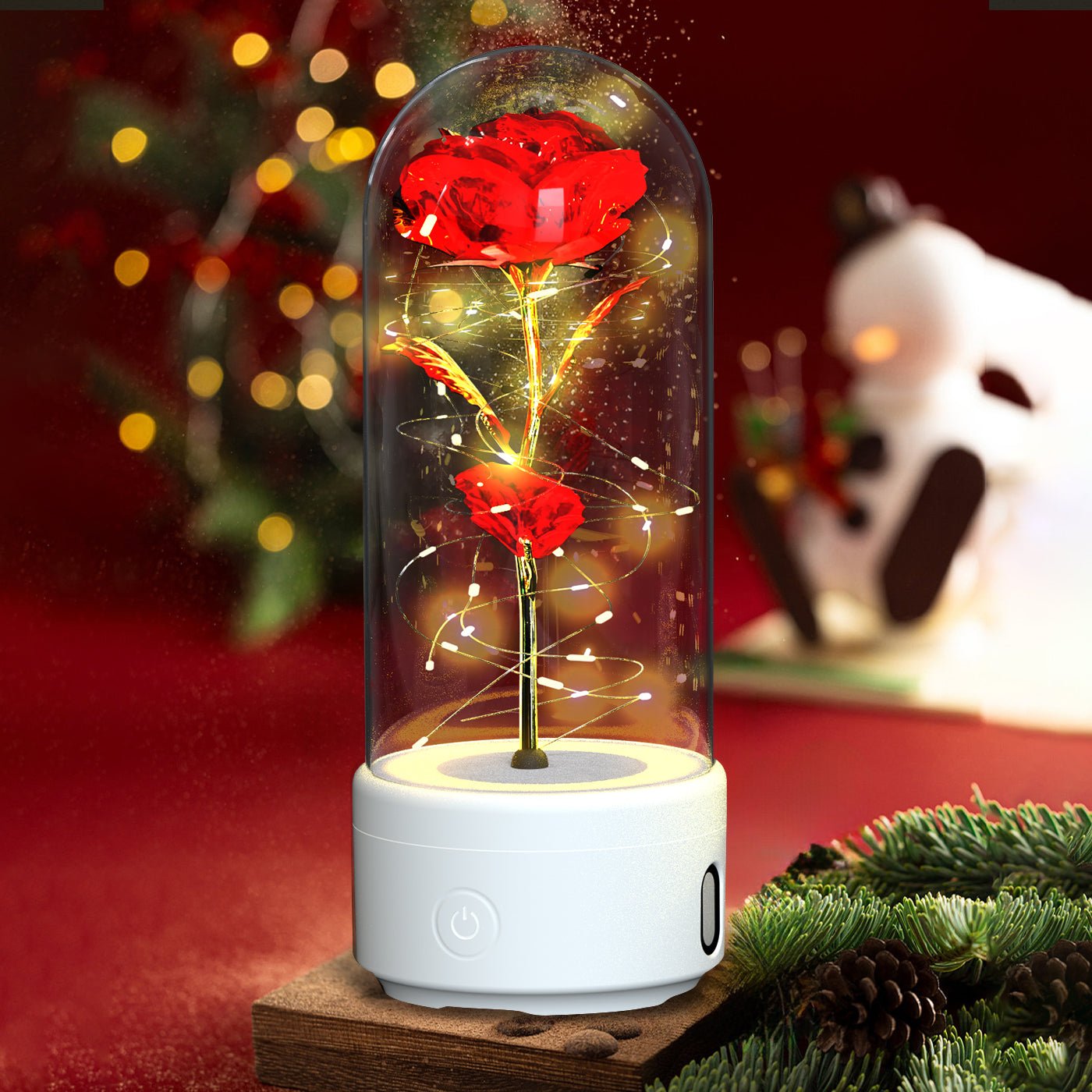 2-in-1 LED Rose Night Light & Bluetooth Speaker Gift for Her - My Trendora Cart