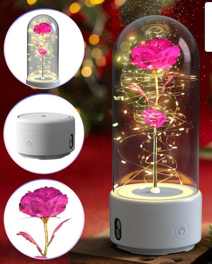 2-in-1 LED Rose Night Light & Bluetooth Speaker Gift for Her - My Trendora Cart