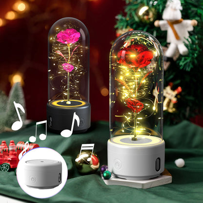 2-in-1 LED Rose Night Light & Bluetooth Speaker Gift for Her - My Trendora Cart
