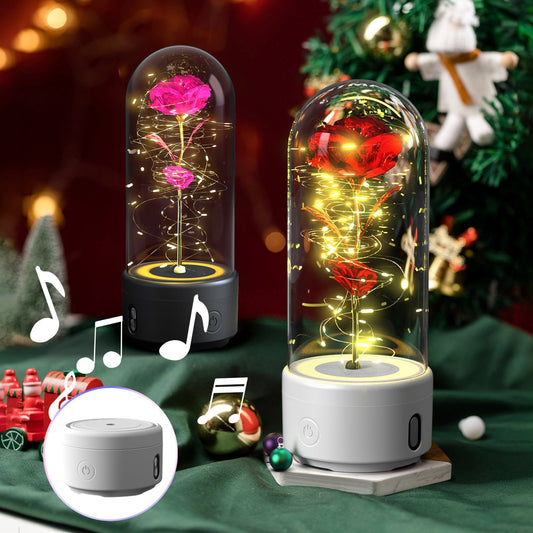 2-in-1 LED Rose Night Light & Bluetooth Speaker Gift for Her - My Trendora Cart