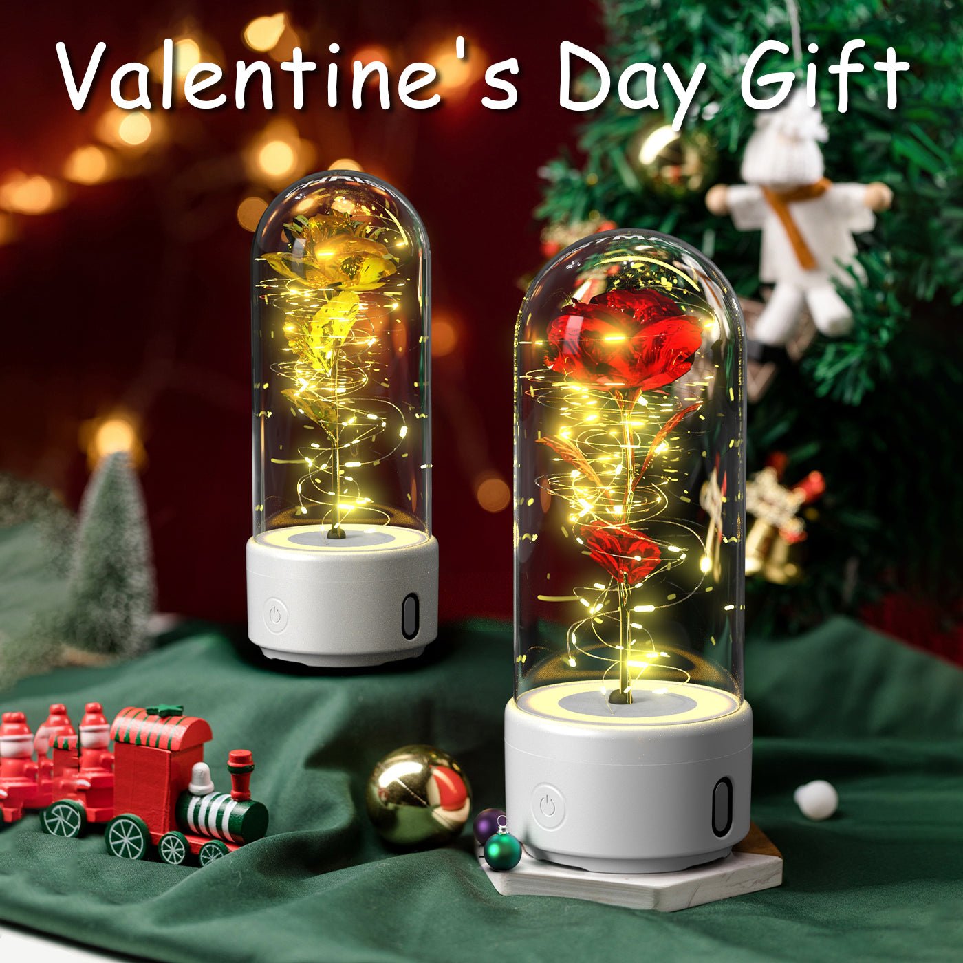 2-in-1 LED Rose Night Light & Bluetooth Speaker Gift for Her - My Trendora Cart
