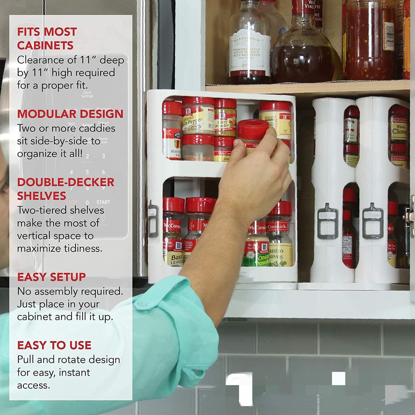 360° Rotating 2-Tier Spice Rack Organizer - My Trendora Cart