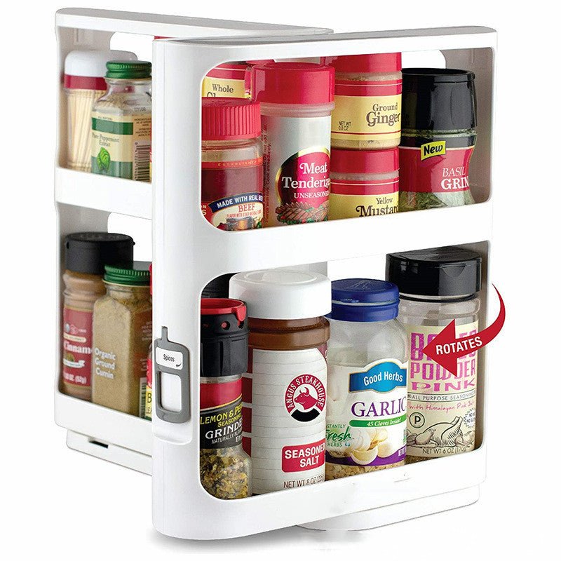 360° Rotating 2-Tier Spice Rack Organizer - My Trendora Cart