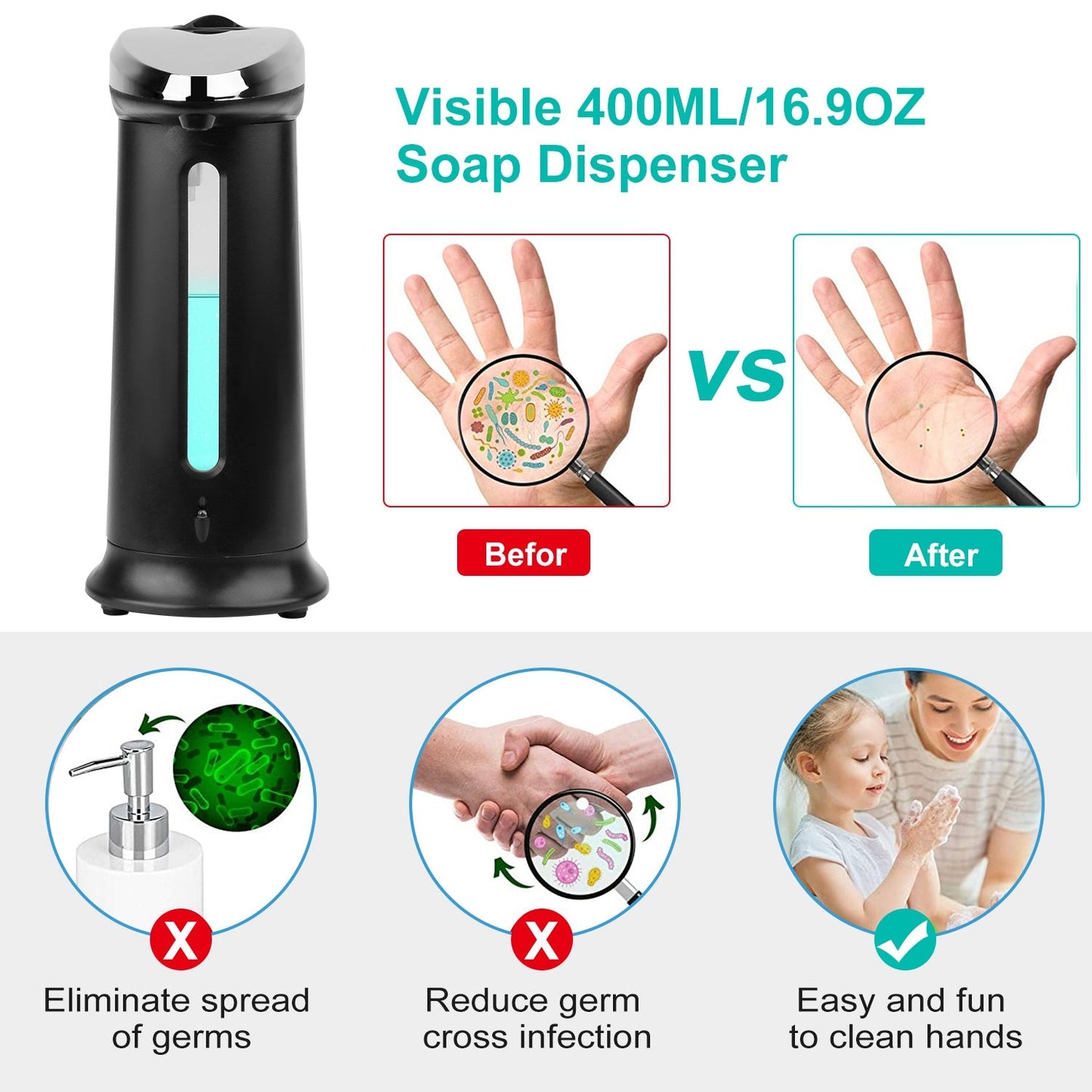 400ml-automatic-touchless-soap-dispenser SEO Tags: - My Trendora Cart