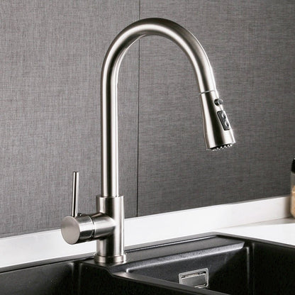 pull-out-brushed-copper-kitchen-faucet - My Trendora Cart