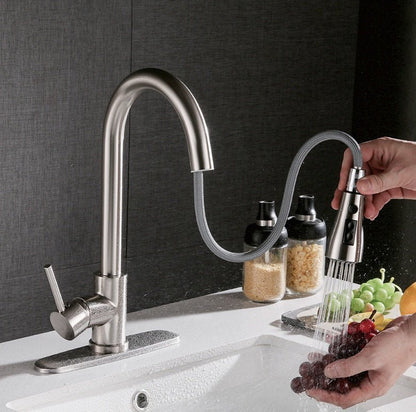 pull-out-brushed-copper-kitchen-faucet - My Trendora Cart