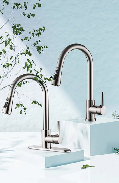 pull-out-brushed-copper-kitchen-faucet - My Trendora Cart