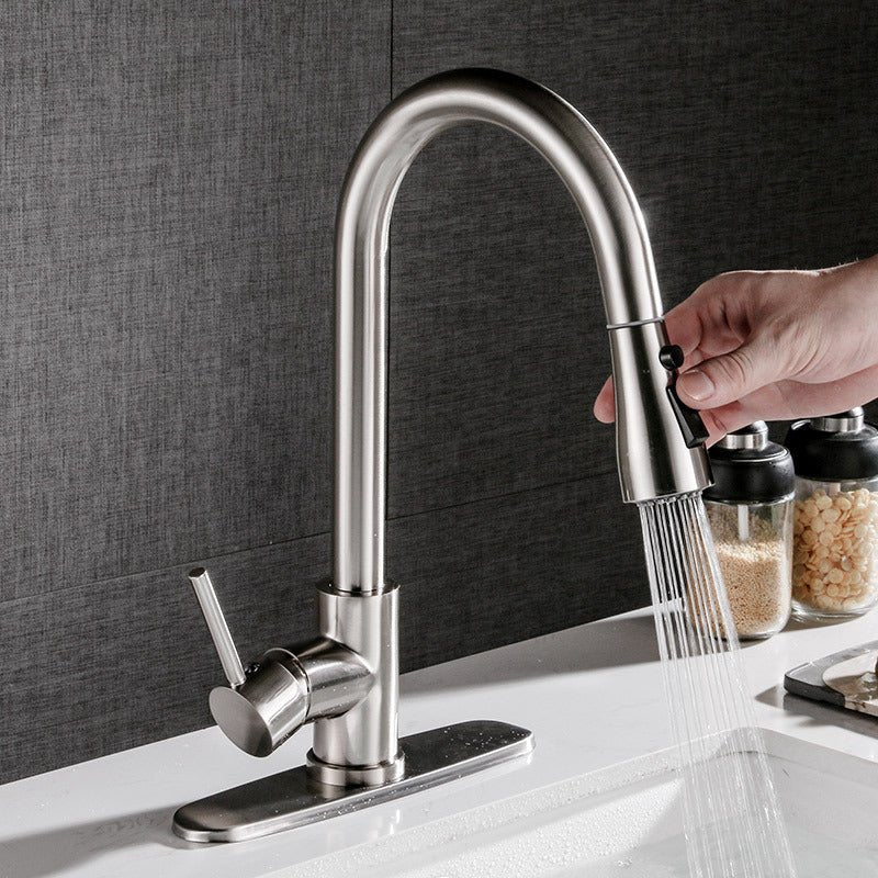 pull-out-brushed-copper-kitchen-faucet - My Trendora Cart