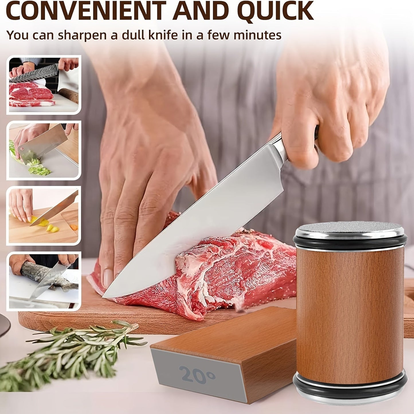 Rolling Diamond Knife Sharpener Kit for Kitchen Knives - My Trendora Cart