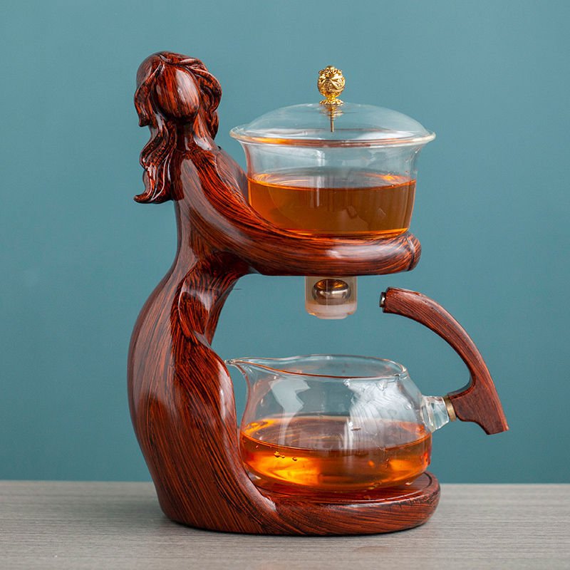 Semi-Automatic Glass Kung Fu Tea Set with Heat-Resistant Teapot - My Trendora Cart