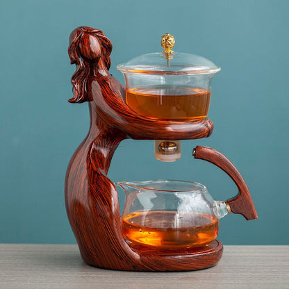 Semi-Automatic Glass Kung Fu Tea Set with Heat-Resistant Teapot - My Trendora Cart