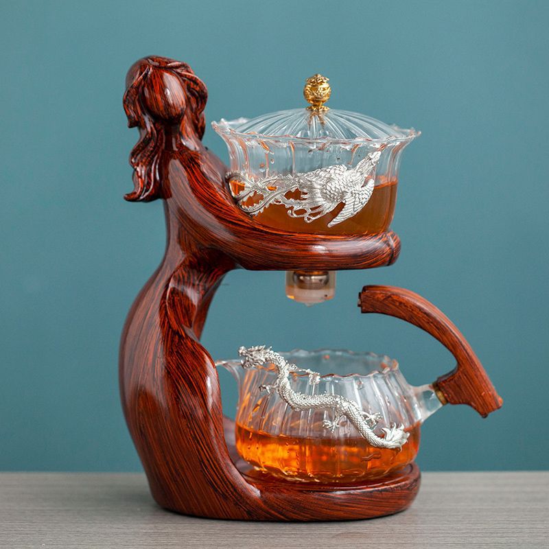 Semi-Automatic Glass Kung Fu Tea Set with Heat-Resistant Teapot - My Trendora Cart