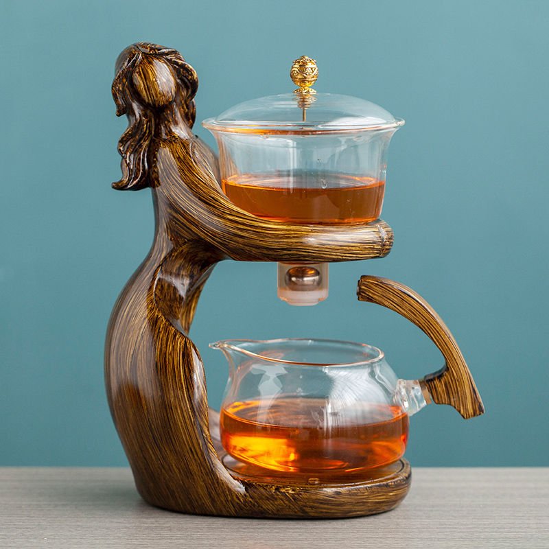 Semi-Automatic Glass Kung Fu Tea Set with Heat-Resistant Teapot - My Trendora Cart