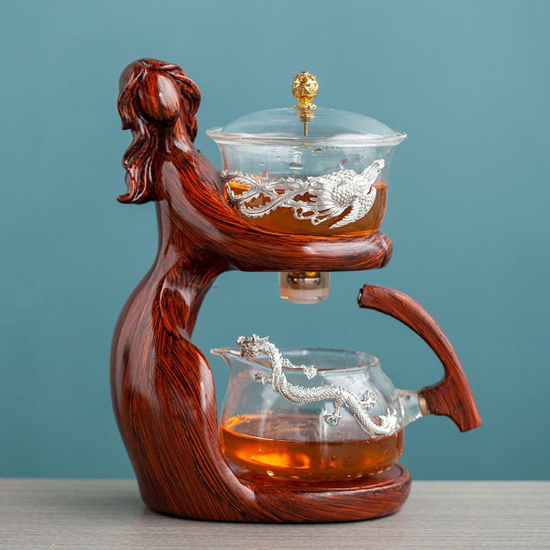 Semi-Automatic Glass Kung Fu Tea Set with Heat-Resistant Teapot - My Trendora Cart