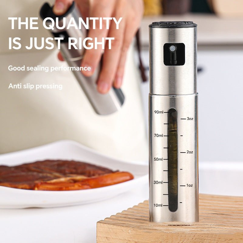 Trendora 2-in-1 Oil Sprayer & Dispenser Bottle – Stainless Steel Kitchen Olive Oil Spray for Cooking, BBQ & Salad - My Trendora Cart