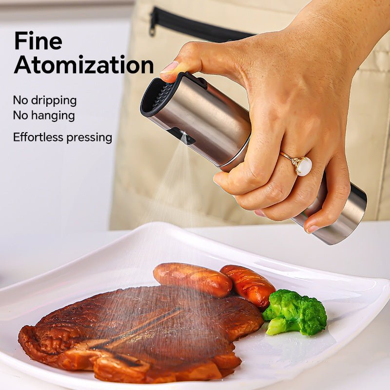 Trendora 2-in-1 Oil Sprayer & Dispenser Bottle – Stainless Steel Kitchen Olive Oil Spray for Cooking, BBQ & Salad - My Trendora Cart