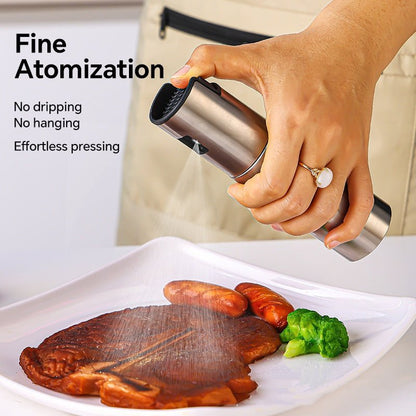 Trendora 2-in-1 Oil Sprayer & Dispenser Bottle – Stainless Steel Kitchen Olive Oil Spray for Cooking, BBQ & Salad - My Trendora Cart
