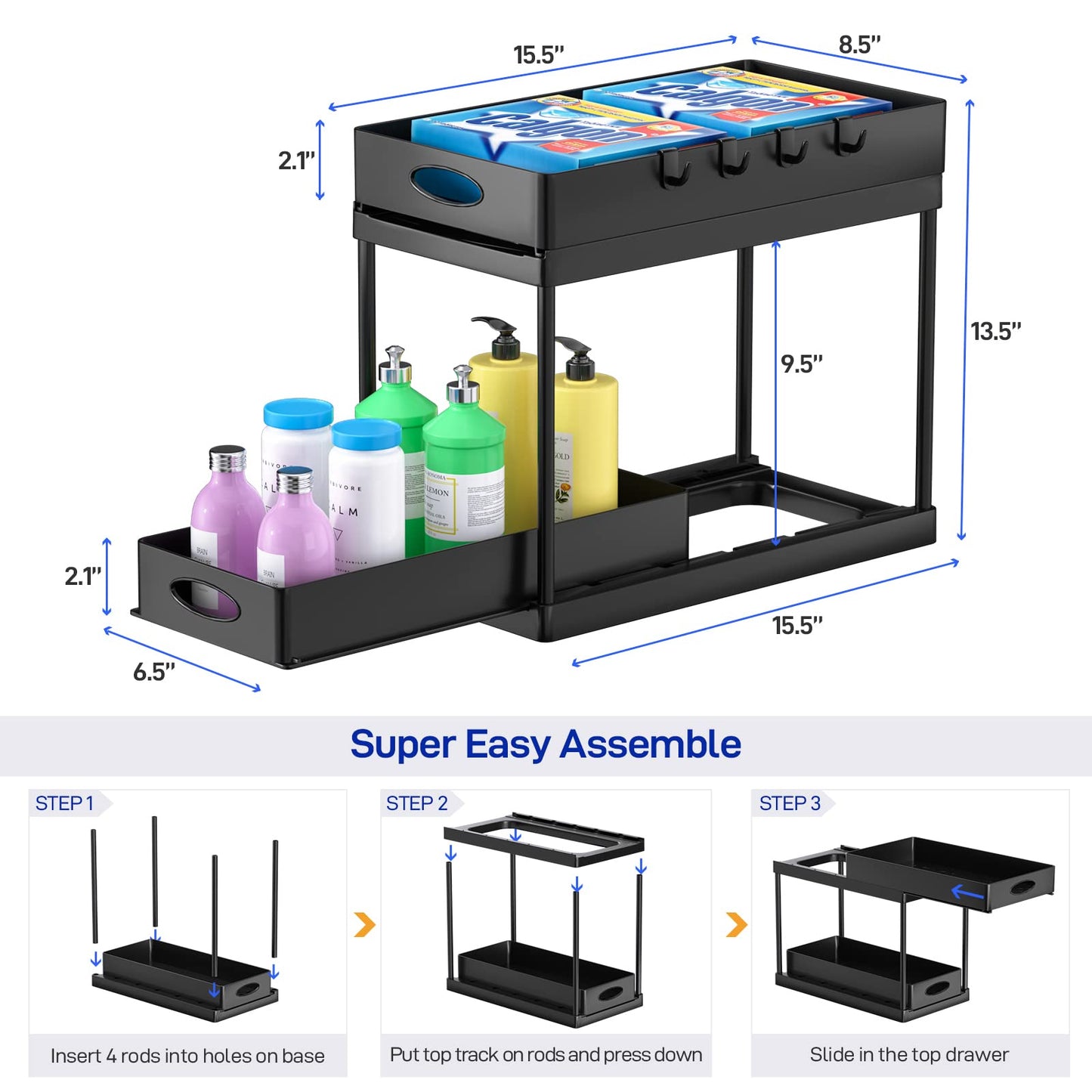 TRENDORA Premium Dual Sliding Under-Sink Organizer - My Trendora Cart