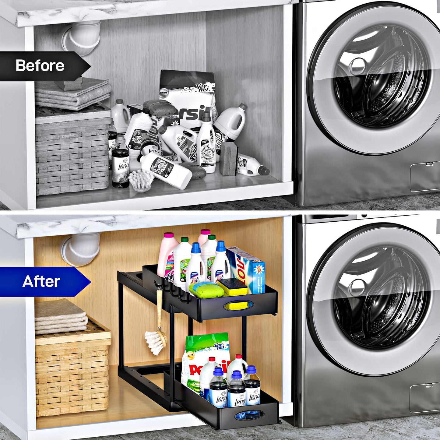 TRENDORA Premium Dual Sliding Under-Sink Organizer - My Trendora Cart